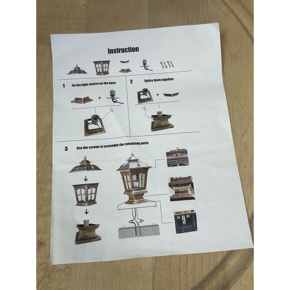 Rishx European Post Pole Light Outdoor Patio Yard Lantern Lamp Fixture Bronze - Picture 5 of 12